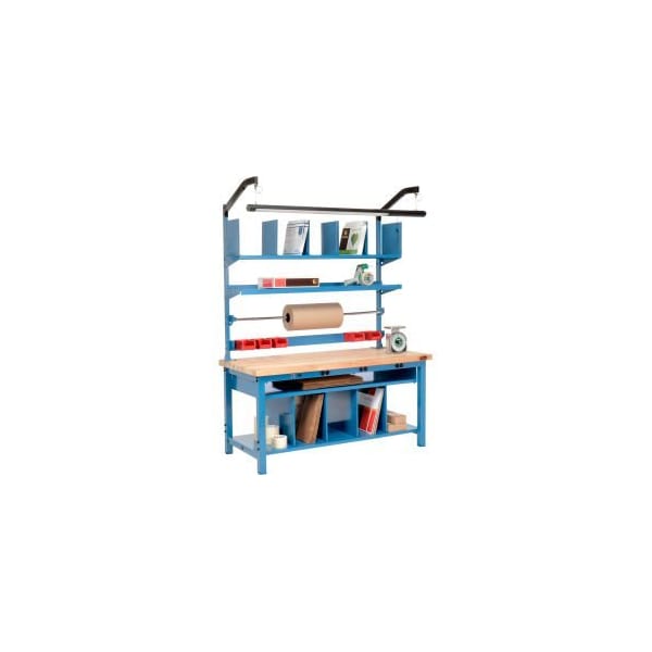 Global Equipment Complete Packing Workbench W/Power, Butcher Block Safety Edge, 60"W x 30"D 244185B - main